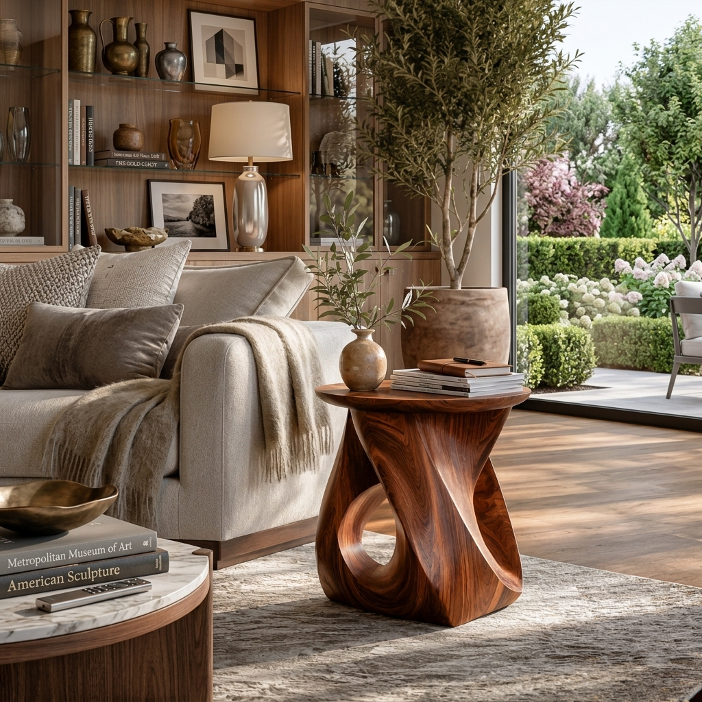 Twisted Side Table For Living Room Or Bedroom