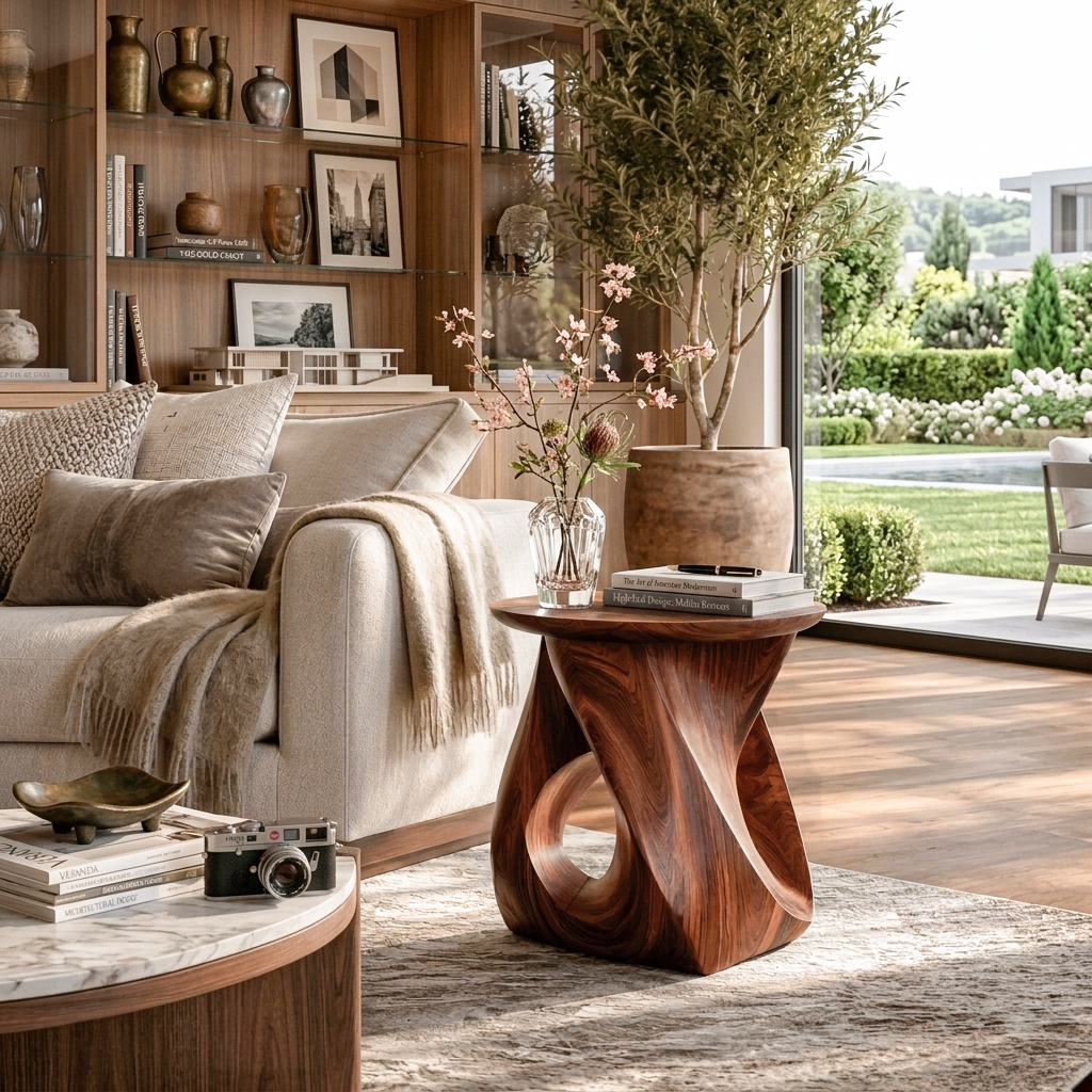 Twisted Side Table For Living Room Or Bedroom