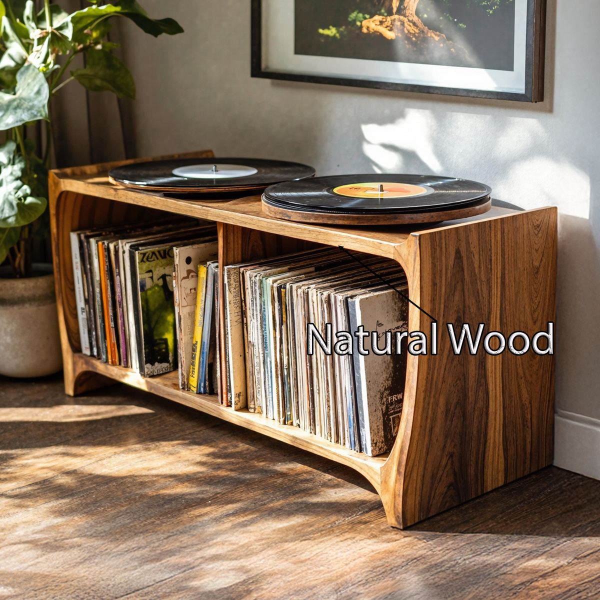 Mid-Century Record Player Stand For Living Room