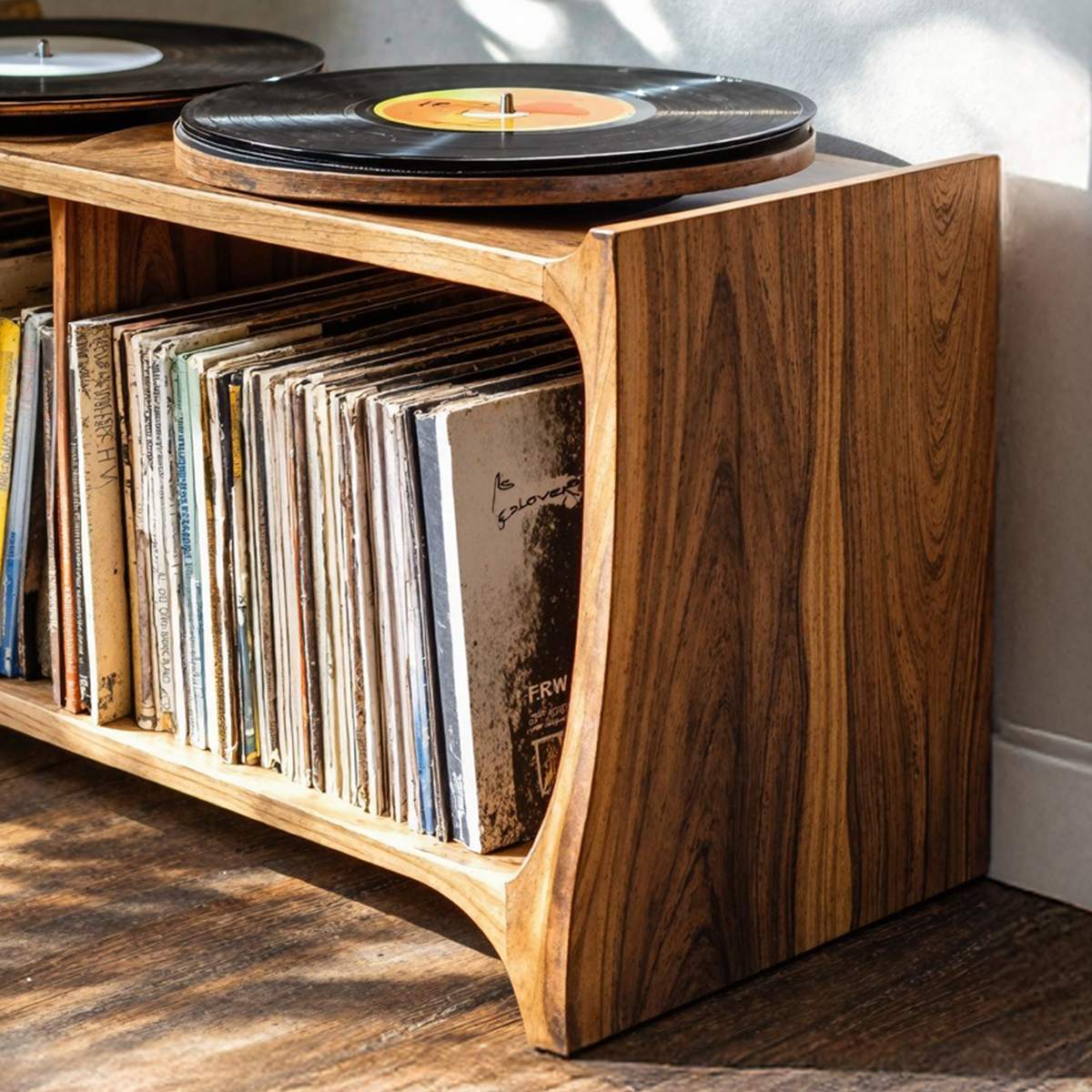 Mid-Century Record Player Stand For Living Room