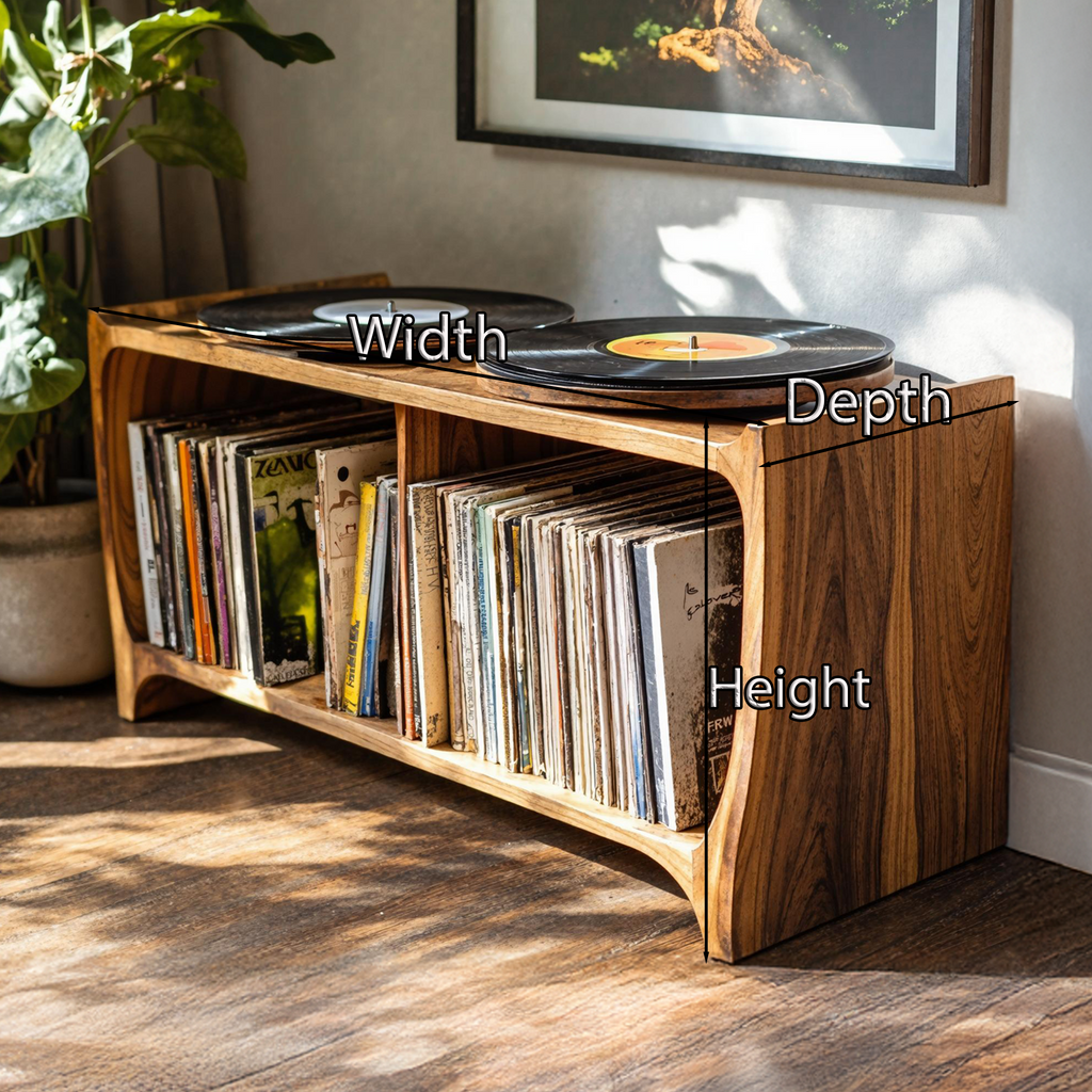 Mid-Century Record Player Stand For Living Room