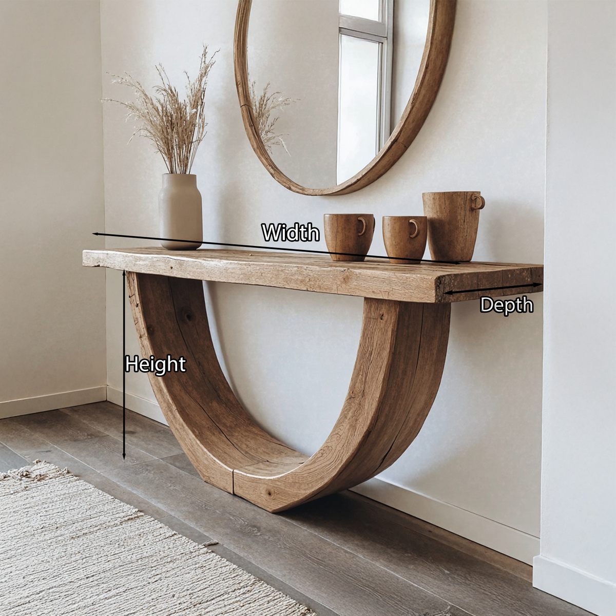 Narrow Console Table Living Edge Table Home Decor